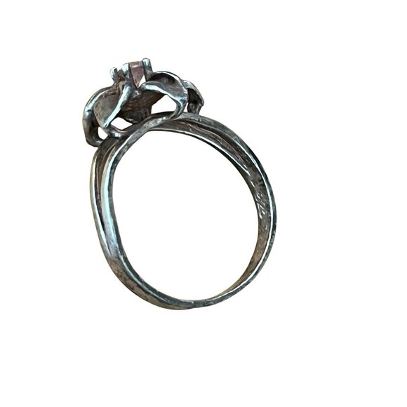 Size 6 Sterling Silver Hawaiian Plumeria Flower Ring Light Pink CZ 1.9 g Dainty - Picture 5 of 8